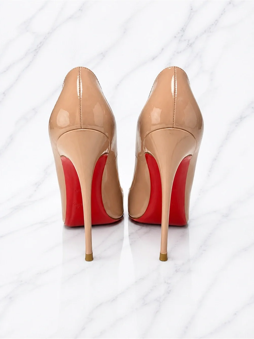 Christian Louboutin So Kate 120mm Nude Patent Leather Stiletto Heel Pump 38.5